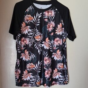 Floral Black Women's Top